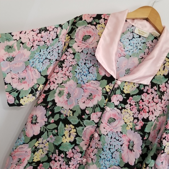 Vintage Victoria's Secret Floral Print Night Tunic Mini Dress Size M/L - Picture 3 of 10
